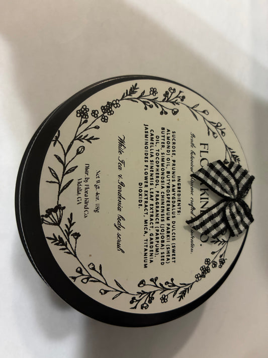 Natural Exfoliating Body Scrub in Black Aluminum Tin, 4 OZ.