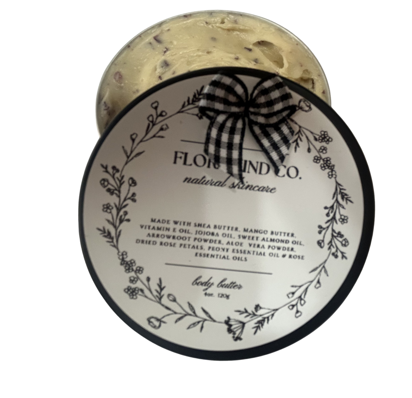 Rose & Peony Whipped Body Butter in Black Aluminum Tin