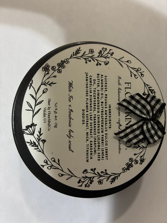 Natural Exfoliating Body Scrub in Black Aluminum Tin, 4 OZ.